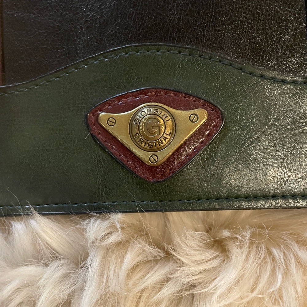 Georgini Vintage Faux Leather Minibag in Brown and Green - Picture 8 of 9